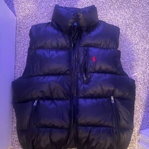 Polo by Ralph Lauren Black Quilted Puffer Vest with Red Pony